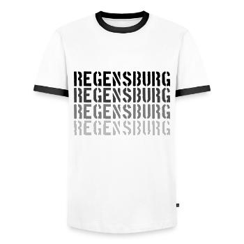 Regensburg - Men's Ringer Shirt - white/black - Front - AI Model Female 172 light (172cm) & AI Model Male 178 dark (178cm)