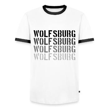 Wolfsburg - Men's Ringer Shirt - white/black - Front - AI Model Female 172 light (172cm) & AI Model Male 178 dark (178cm)