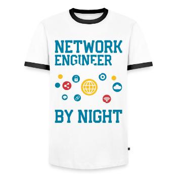 Network Technician Problem Solver Administrator - Men's Ringer Shirt - white/black - Front - AI Model Female 172 light (172cm) & AI Model Male 178 dark (178cm)