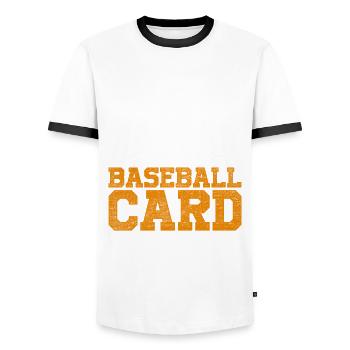 Collecteur de cartes de baseball Collecteur de cartes de baseball - T-shirt contrasté Homme - blanc/noir - Devant - AI Model Female 172 light (172cm) & AI Model Male 178 dark (178cm)