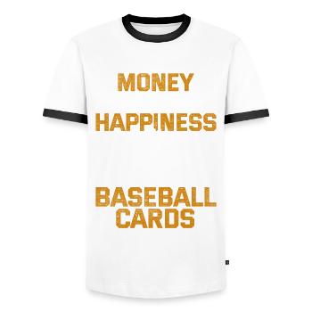 Collecteur de cartes de baseball Collecteur de cartes de baseball - T-shirt contrasté Homme - blanc/noir - Devant - AI Model Female 172 light (172cm) & AI Model Male 178 dark (178cm)