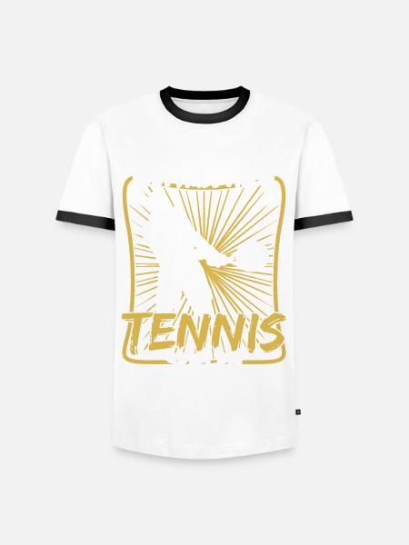 Tennis Tennisspieler Tennisspiel - Männer Kontrast-T-Shirt - Weiß/Schwarz