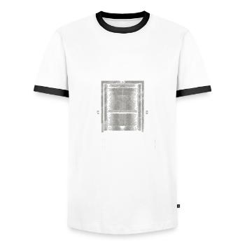 Entwurf Eines Aufzugsinstallateurs Für Einen - Men's Ringer Shirt - white/black - Front - AI Model Female 172 light (172cm) & AI Model Male 178 dark (178cm)