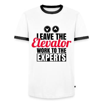 Elevatro Techniccian Design Für Einen - Men's Ringer Shirt - white/black - Front - AI Model Female 172 light (172cm) & AI Model Male 178 dark (178cm)