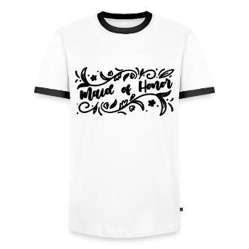 Maid Of Honor Wedding Party Bridal Maid Of Honors - Men's Ringer Shirt - white/black - Front - AI Model Female 172 light (172cm) & AI Model Male 178 dark (178cm)
