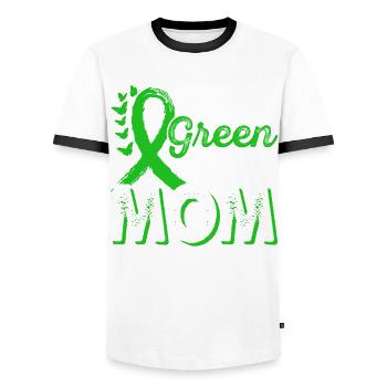 Portez du vert pour le groupe du mois du mois - T-shirt contrasté Homme - blanc/noir - Devant - AI Model Female 172 light (172cm) & AI Model Male 178 dark (178cm)