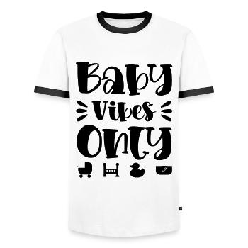 baby vibes only - Männer Kontrast-T-Shirt - Weiß/Schwarz - Vorne - AI Model Female 172 light (172cm) & AI Model Male 178 dark (178cm)