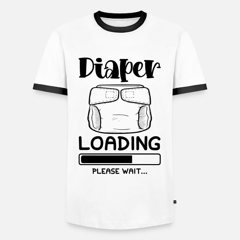 baby windel loading - Männer Kontrast-T-Shirt - Weiß/Schwarz