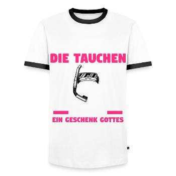 Schullehrerin Lehrerin - Männer Kontrast-T-Shirt - Weiß/Schwarz - Vorne - AI Model Female 172 light (172cm) & AI Model Male 178 dark (178cm)