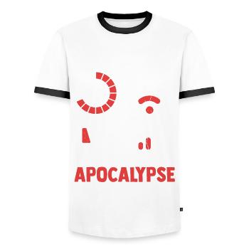Die vier Reiter der modernen Apocalypse - Männer Kontrast-T-Shirt - Weiß/Schwarz - Vorne - AI Model Female 172 light (172cm) & AI Model Male 178 dark (178cm)