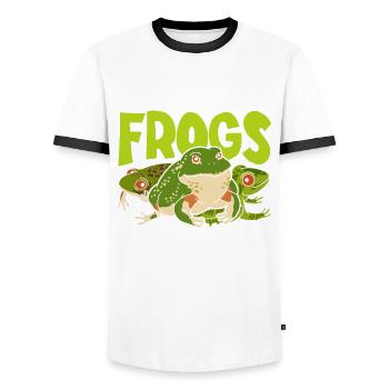 Grenouille aux yeux rouges Rainette - T-shirt contrasté Homme - blanc/noir - Devant - AI Model Female 172 light (172cm) & AI Model Male 178 dark (178cm)