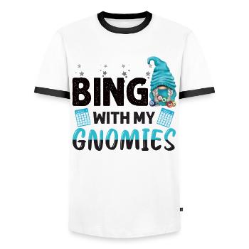 Bingo avec mes gnomies Bingo drôle - T-shirt contrasté Homme - blanc/noir - Devant - AI Model Female 172 light (172cm) & AI Model Male 178 dark (178cm)