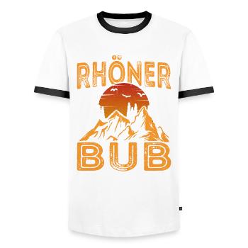 Region Rhön Rhöner Bub - Männer Kontrast-T-Shirt - Weiß/Schwarz - Vorne - AI Model Female 172 light (172cm) & AI Model Male 178 dark (178cm)