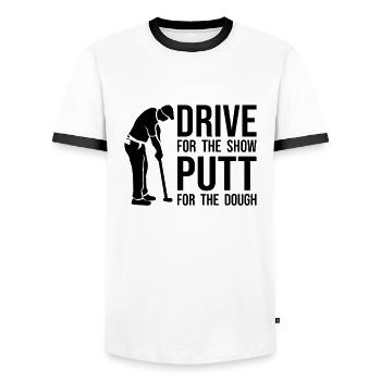 Lustiger Golfer Spruch - Driver Putter witzig - Männer Kontrast-T-Shirt - Weiß/Schwarz - Vorne - AI Model Female 172 light (172cm) & AI Model Male 178 dark (178cm)