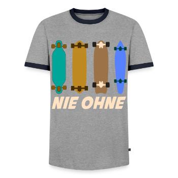 Longboard Longboarding Longboarder - Männer Kontrast-T-Shirt - Grau/Navy  - Vorne - AI Model Female 172 light (172cm) & AI Model Male 178 light (178cm)