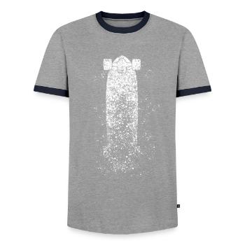 Longboard Longboarding Rain Longboarder - T-shirt contrasté Homme - gris/marine  - Devant - AI Model Female 172 light (172cm) & AI Model Male 178 light (178cm)