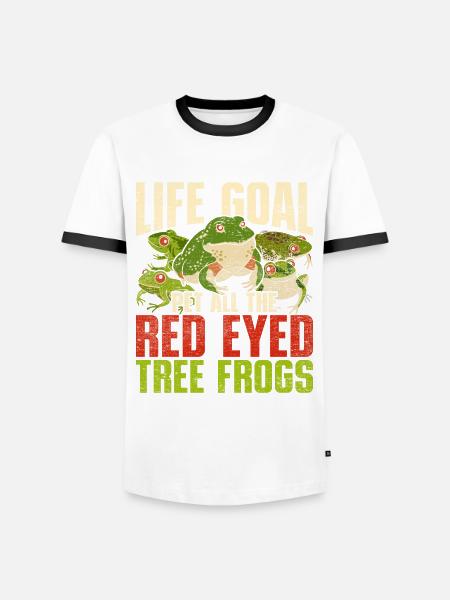 Rotaugenlaubfrosch - Männer Kontrast-T-Shirt - Weiß/Schwarz