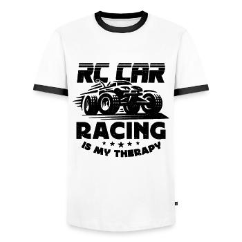 RC Car Racing Is My Therapy Model Maker RC Racer - Men's Ringer Shirt - white/black - Front - AI Model Female 172 light (172cm) & AI Model Male 178 dark (178cm)
