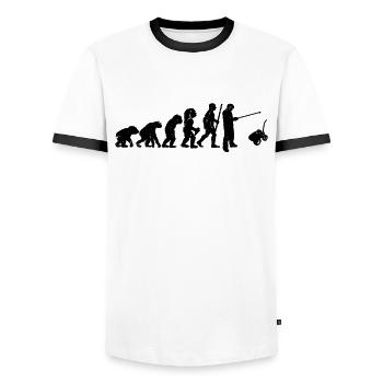 RC Car Evolution Retro Radio Controlled RC Racer - Men's Ringer Shirt - white/black - Front - AI Model Female 172 light (172cm) & AI Model Male 178 dark (178cm)