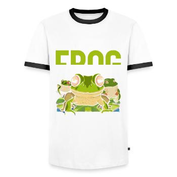 Froschzüchter Éleveur de grenouilles professionnel - T-shirt contrasté Homme - blanc/noir - Devant - AI Model Female 172 light (172cm) & AI Model Male 178 dark (178cm)