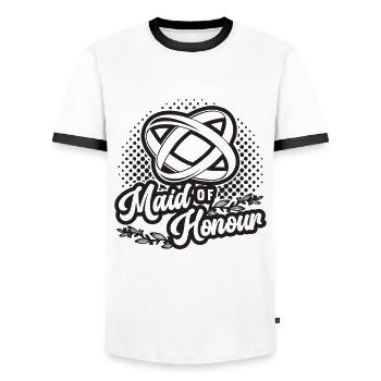 Maid Of Honour Bridal Wedding Party Maid Of Honors - Men's Ringer Shirt - white/black - Front - AI Model Female 172 light (172cm) & AI Model Male 178 dark (178cm)