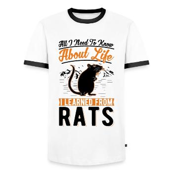 rat rat owner rat cage - Men's Ringer Shirt - white/black - Front - AI Model Female 172 light (172cm) & AI Model Male 178 dark (178cm)