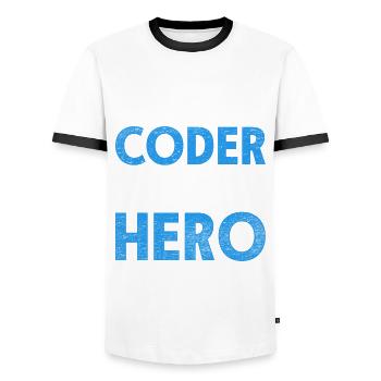 Coding Specialist Medical Encoder - Men's Ringer Shirt - white/black - Front - AI Model Female 172 light (172cm) & AI Model Male 178 dark (178cm)