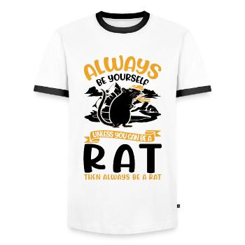 Rat Gift Domestic Rat Rat Owner - Men's Ringer Shirt - white/black - Front - AI Model Female 172 light (172cm) & AI Model Male 178 dark (178cm)