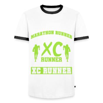 Xc Running Design Für Cc Runner Xc Runner - Männer Kontrast-T-Shirt - Weiß/Schwarz - Vorne - AI Model Female 172 light (172cm) & AI Model Male 178 dark (178cm)