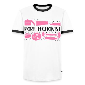 Cute Esthetician Skincare - Männer Kontrast-T-Shirt - Weiß/Schwarz - Vorne - AI Model Female 172 light (172cm) & AI Model Male 178 dark (178cm)