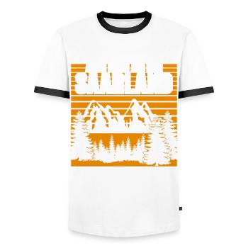 Saarland alter Saarländer - Männer Kontrast-T-Shirt - Weiß/Schwarz - Vorne - AI Model Female 172 light (172cm) & AI Model Male 178 dark (178cm)
