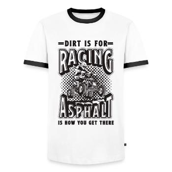 Dirt Is For Racing Loves Motocross Off-Road Racer - Men's Ringer Shirt - white/black - Front - AI Model Female 172 light (172cm) & AI Model Male 178 dark (178cm)
