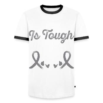Parkinson's disease is harsh month of the - Men's Ringer Shirt - white/black - Front - AI Model Female 172 light (172cm) & AI Model Male 178 dark (178cm)