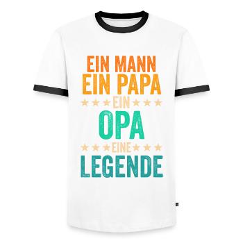 Vater Großvater Papa Opa - Männer Kontrast-T-Shirt - Weiß/Schwarz - Vorne - AI Model Female 172 light (172cm) & AI Model Male 178 dark (178cm)