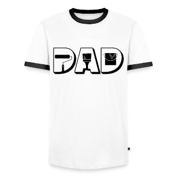Papa Craftsmanship aime les peintres de rouleaux de peinture - T-shirt contrasté Homme - blanc/noir - Devant - AI Model Female 172 light (172cm) & AI Model Male 178 dark (178cm)