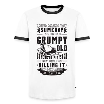 I Never Dreamed That Loves Mason Concrete Finisher - Men's Ringer Shirt - white/black - Front - AI Model Female 172 light (172cm) & AI Model Male 178 dark (178cm)