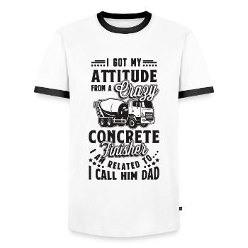 I Got My Attitude From Masonry Concrete Finishers - Men's Ringer Shirt - white/black - Front - AI Model Female 172 light (172cm) & AI Model Male 178 dark (178cm)