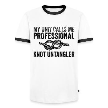 Cub Scouting Design Für Einen Pfadfinderführer - Men's Ringer Shirt - white/black - Front - AI Model Female 172 light (172cm) & AI Model Male 178 dark (178cm)