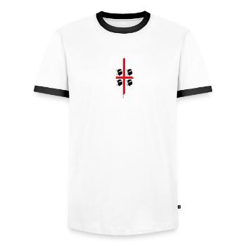 Sardaigne Vacances Sardaigne Sardaigne - T-shirt contrasté Homme - blanc/noir - Devant - AI Model Female 172 light (172cm) & AI Model Male 178 dark (178cm)