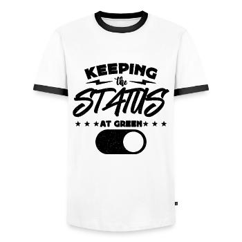 Keeping The Status At Team Leader Project Manager - Men's Ringer Shirt - white/black - Front - AI Model Female 172 light (172cm) & AI Model Male 178 dark (178cm)
