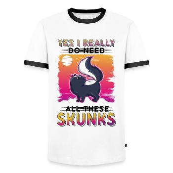 Cadeau Skunk - T-shirt contrasté Homme - blanc/noir - Devant - AI Model Female 172 light (172cm) & AI Model Male 178 dark (178cm)