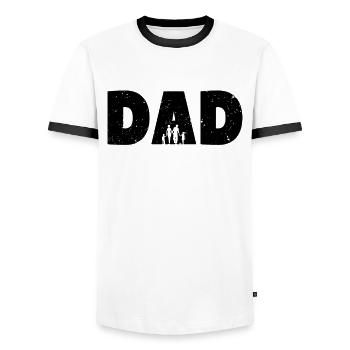 Cadeau de la fête des pères - T-shirt contrasté Homme - blanc/noir - Devant - AI Model Female 172 light (172cm) & AI Model Male 178 dark (178cm)