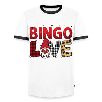 Bingo Liebe Büffel Plaid Gnom Bingo - Männer Kontrast-T-Shirt - Weiß/Schwarz - Vorne - AI Model Female 172 light (172cm) & AI Model Male 178 dark (178cm)