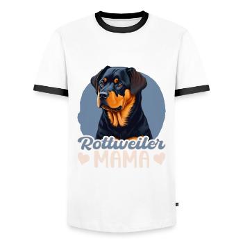 Maman Rottweiler - T-shirt contrasté Homme - blanc/noir - Devant - AI Model Female 172 light (172cm) & AI Model Male 178 dark (178cm)