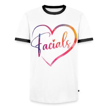 Cute Esthetician Skincare - Männer Kontrast-T-Shirt - Weiß/Schwarz - Vorne - AI Model Female 172 light (172cm) & AI Model Male 178 dark (178cm)