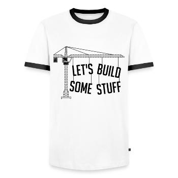 Let's Build Some Stuff Engineering Civil Engineers - Männer Kontrast-T-Shirt - Weiß/Schwarz - Vorne - AI Model Female 172 light (172cm) & AI Model Male 178 dark (178cm)