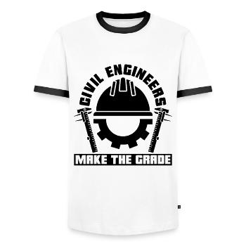 Civil Engineers Make The Grade Project Engineer - Männer Kontrast-T-Shirt - Weiß/Schwarz - Vorne - AI Model Female 172 light (172cm) & AI Model Male 178 dark (178cm)