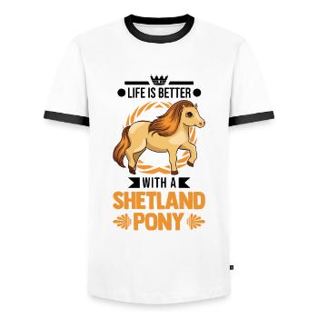 Das Leben ist besser mit einem Roten Panda - Männer Kontrast-T-Shirt - Weiß/Schwarz - Vorne - AI Model Female 172 light (172cm) & AI Model Male 178 dark (178cm)