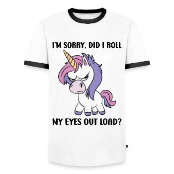 Je suis désolé d’avoir levé les yeux au ciel - T-shirt contrasté Homme - blanc/noir - Devant - AI Model Female 172 light (172cm) & AI Model Male 178 dark (178cm)