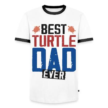 Sea Turtle Tortoise Dad Best - T-shirt contrasté Homme - blanc/noir - Devant - AI Model Female 172 light (172cm) & AI Model Male 178 dark (178cm)
